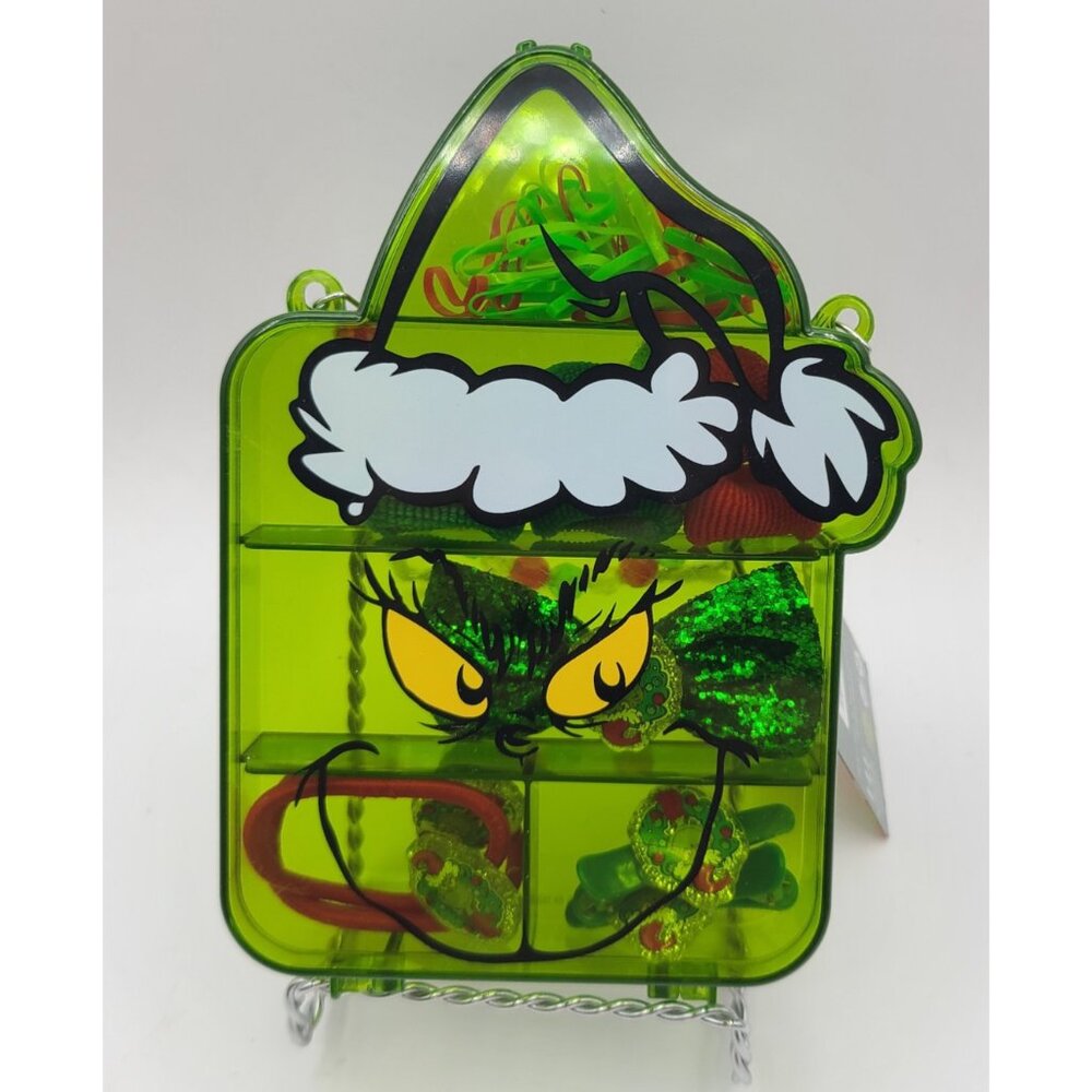 H.E.R. Accessories Kids Grinch Hair Set w/ Case Christmas NWT